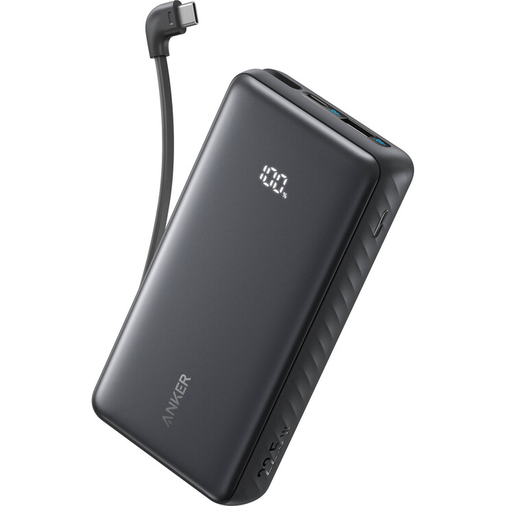 Power Bank Anker Zolo z wbudowanym kablem USB-C (20 000 mAh, 22,5 W, czarny). (Źródło zdjęcia: B&amp;H Photo)