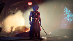 Postać Dragonborn w widoku kinowym w Baldur's Gate 3