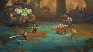 Obraz przedstawiający bitwę w Battle Chasers: Nightwar.