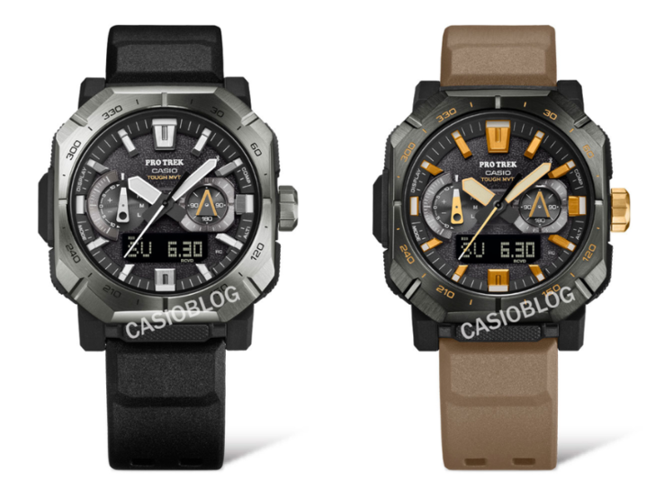 Zegarki Casio PRWB1000-1 (po lewej) i PRWB1000-5 (po prawej). (Źródło zdjęcia: Casioblog, edytowane)