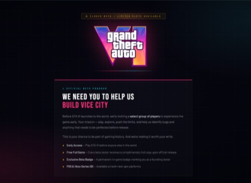 Oszustwo na stronie wczesnego dostępu do GTA 6