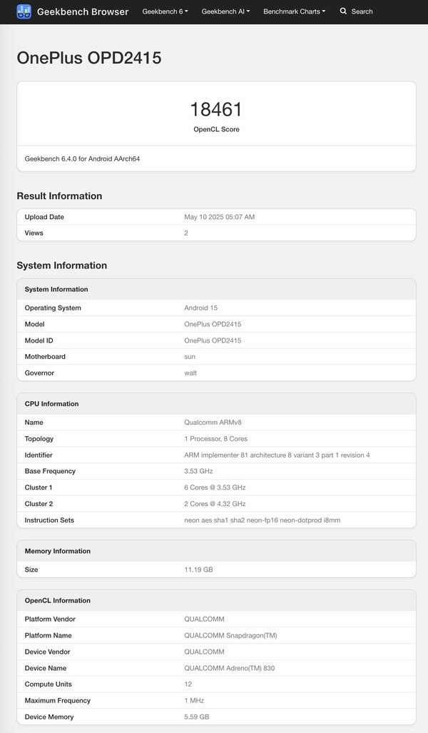 (Źródło obrazu: Geekbench)
