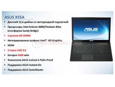 Asus X55A - podstawowe dane