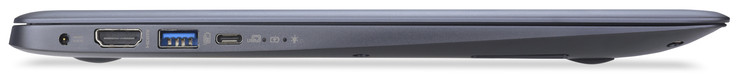 lewy bok: gniazdo zasilania, HDMI, USB 3.0 (typu A), USB 3.1 Gen 1 (typu C)