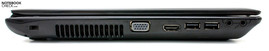 lewy bok: blokada Kensingtona, VGA, HDMI, 2x USB 2.0, gniazda audio
