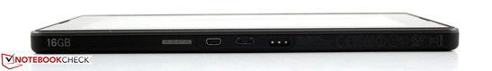 dół: mikro HDMI, mikro USB, gniazdo stacji ładującej (Rapid Charging Pod)