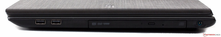prawy bok: 2 USB 2.0, napęd optyczny (DVD), gniazdo zasilania