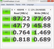 CrystalDiskMark 3.0, Seagate ST9500420AS (7200 obr/min) z droższego modelu