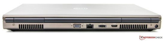 tył: wylot powietrza, VGA, LAN, eSATA/USB 2.0, HDMI, wylot powietrza, gniazdo zasilania