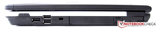 prawy bok: 3 USB 2.0, blokada Kensingtona, nagrywarka DVD