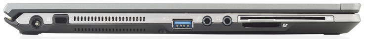 lewy bok: gniazdo zasilania, gniazdo blokady Kensingtona, USB 3.0, 2 gniazda audio, czytnik SmartCard, czytnik kart pamięci (fot. Fujitsu)
