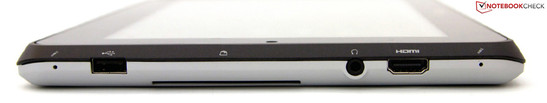 lewy bok: USB 2.0, czytnik SmartCard, wyjście słuchawkowe, HDMI, 2 mikrofony