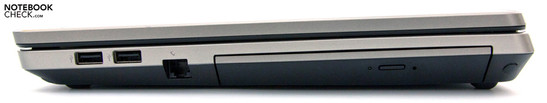 prawy bok: 2 USB 2.0, RJ-11, napęd DVD