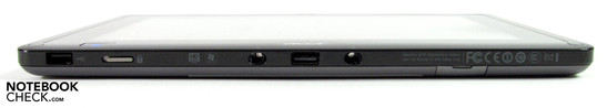 spód tabletu: USB, blokada orientacji obrazu, USB, gniazdo karty SIM