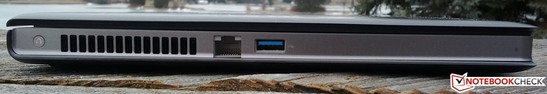 lewy bok: przycisk przywracania systemu (OneKey Recovery), RJ-45 (LAN), USB 3.0