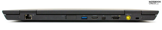 tył: RJ-45, gniazdo SIM, USB 3.0, HDMI, Mini DisplayPort, eSATA/USB 2.0, gniazdo zasilania, blokada Kensingtona