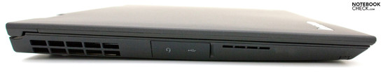 lewy bok: gniazdo audio, USB 2.0