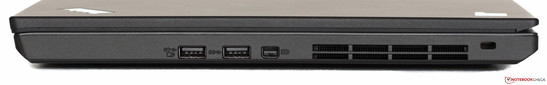 prawy bok: 2 USB 3.0, mini DisplayPort, wylot powietrza z układu chłodzenia, gniazdo blokady Kensingtona