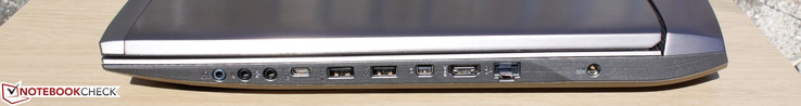prawy bok: 3 gniazda audio, USB 3.1 Type-C (z Thunderbolt 3), 2 USB 3.0, mini DisplayPort, HDMI, LAN, gniazdo zasilania