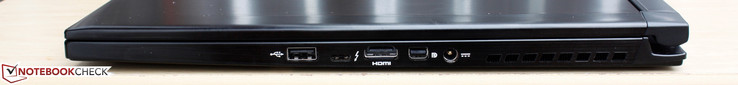 prawy bok: USB 2.0, USB typu C (i Thunderbolt 3), HDMI 2.0, mini DisplayPort 1.2, gniazdo zasilania