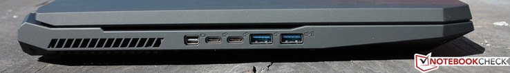 lewy bok: mini DisplayPort, 2 USB typu C, 2 USB typu A