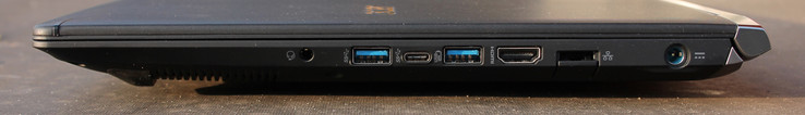 prawy bok: gniazdo audio, 2 USB 3.0, USB 3.0 typu C, HDMI, LAN, gniazdo zasilania