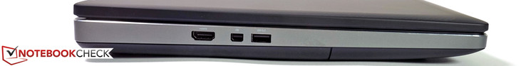 lewy bok: HDMI, mini DisplayPort, USB 3.0