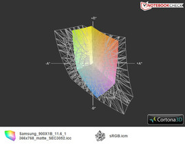 Samsung 900X1B a przestrzeń sRGB (siatka)