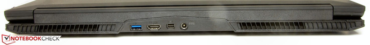 tył: otwory wentylacyjne, USB 3.0, HDMI, mini Displayport, gniazdo zasilania, otwory wentylacyjne