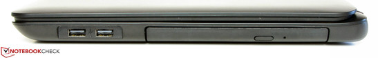 prawy bok: 2 USB 2.0, napęd optyczny (nagrywarka Blu-ray)