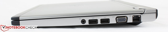 prawy bok: gniazdo audio, 2 USB 3.0, VGA, LAN