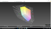 paleta barw matrycy HD Della E5470 a przestrzeń kolorów Adobe RGB (siatka)