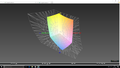 paleta barw matrycy Full HD ThinkPada E470 a przestrzeń kolorów Adobe RGB (siatka)