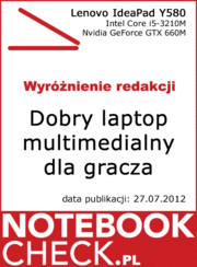 wyróżnienie redakcji dla Y580