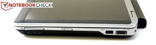prawy bok: ExpressCard/34, przełącznik Wi-Fi, USB 3.0, eSATA/USB 2.0