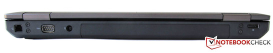 tył: RJ-11, RS-232, gniazdo zasilania, DisplayPort