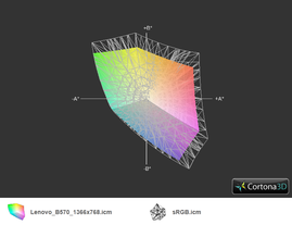 Lenovo B570 a przestrzeń sRGB (siatka)