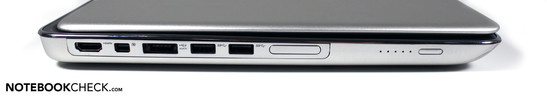 lewy bok: HDMI, Mini DisplayPort, USB 2.0/eSATA, 2 USB 3.0, czytnik kart pamięci