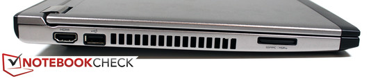 lewy bok: HDMI, USB 2.0 (powered), czytnik kart pamięci