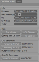 Cinebench R10, aplikacja 32-bitowa