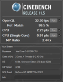 Cinebench R11.5, aplikacja 32-bitowa