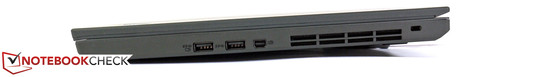 prawy bok: USB 3.0 z funkcją ładowania, USB 3.0, mini DisplayPort, gniazdo linki zabezpieczającej
