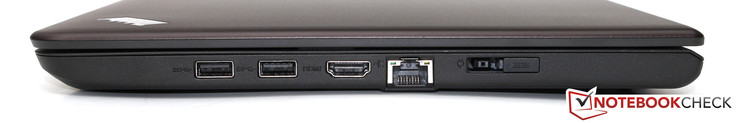 prawy bok: 2 USB 3.0, HDMI, LAN, gniazdo zasilania/złącze OneLink