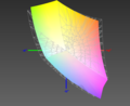 paleta barw matrycy Acera Spin 7 a przestrzeń koloów sRGB (siatka)
