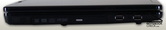 lewy bok: napęd HD-DVD, 2x USB