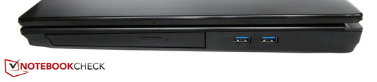 prawy bok: napęd optyczny (nagrywarka) Blu-ray), 2 USB 3.0