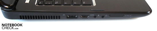 lewy bok: eSATA/USB 2.0, HDMI, 2x audio, czytnik kart pamięci
