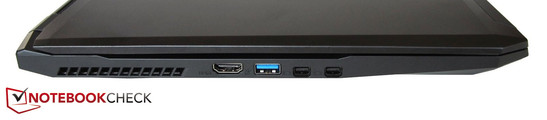 lewy bok: otwory wentylacyjne, HDMI, USB 3.0, 2 mini DisplayPort