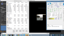 temperatury podzespołów na początku testu obciążenia CPU (Cinebench R15 xCPU)