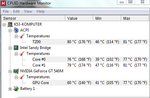 temperatury podzespołów modelu z 1 GB VRAM pod maksymalnym obciążeniem
